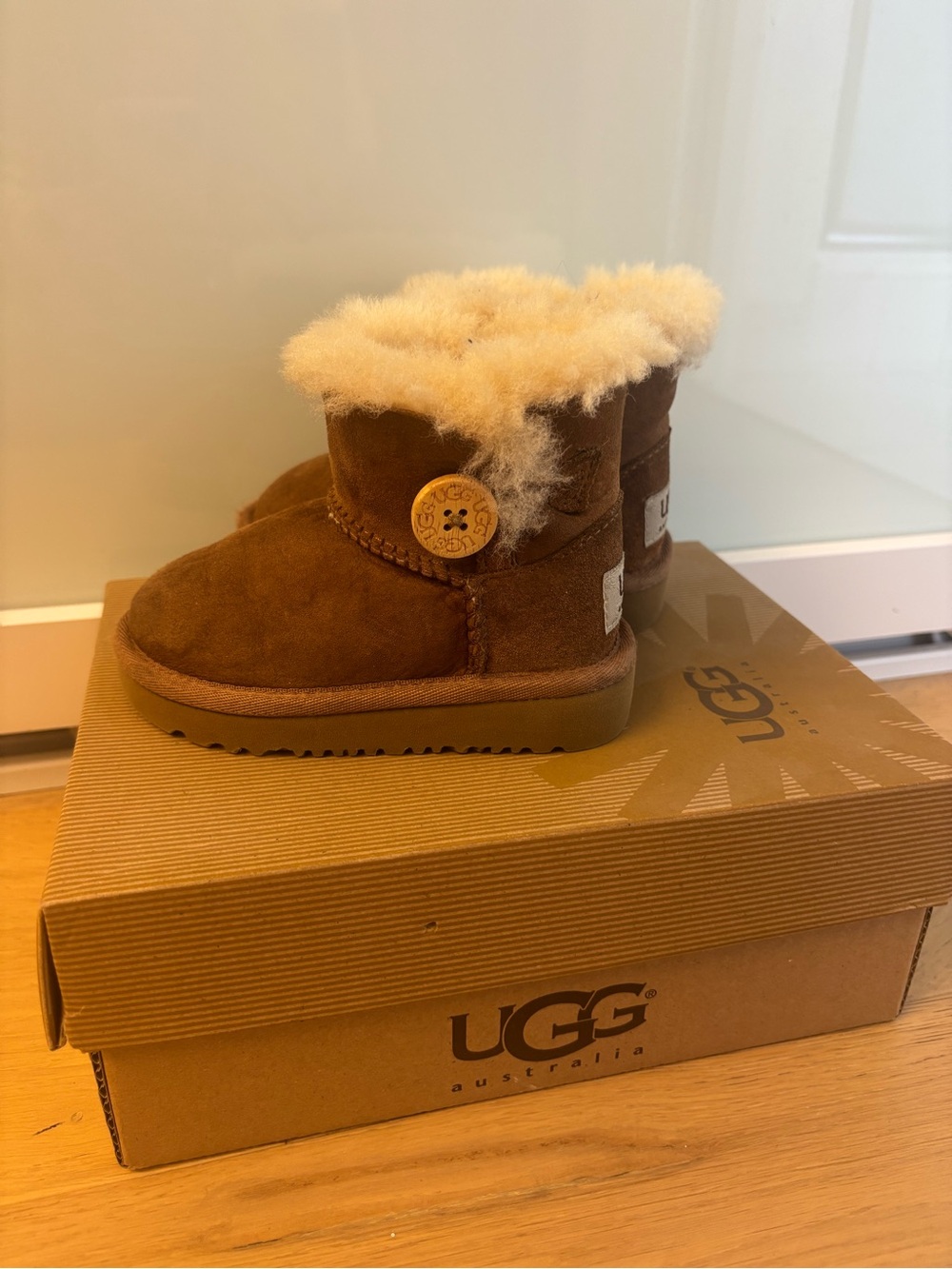 UGG Chestnut Mini Button Sheepskin Boots